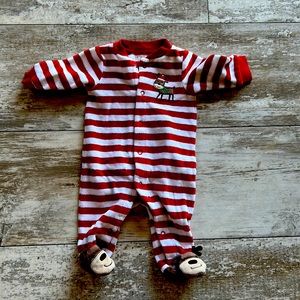 Carters Newborn Baby Reindeer Rudolph Onsie Footie Pajamas Christmas Baby